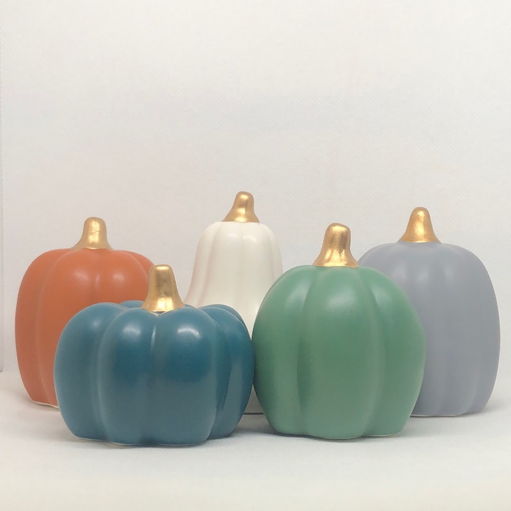 Mini Pumpkins Ceramic 5 Piece Set NWT